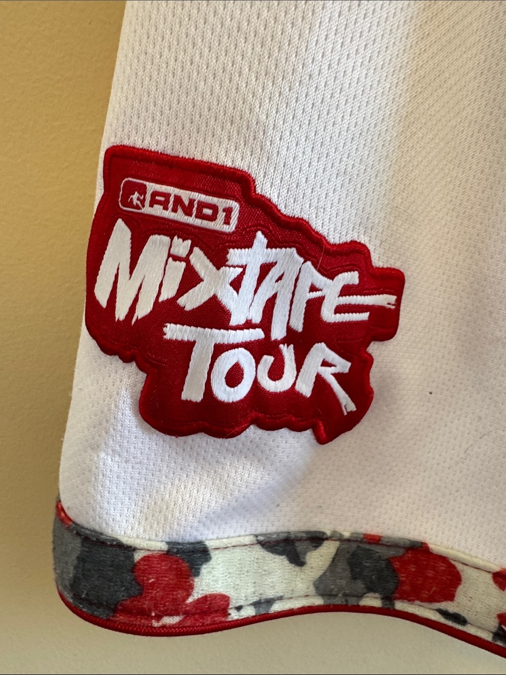 And1 White Mesh Jersey with Red Mixtape Tour Patch